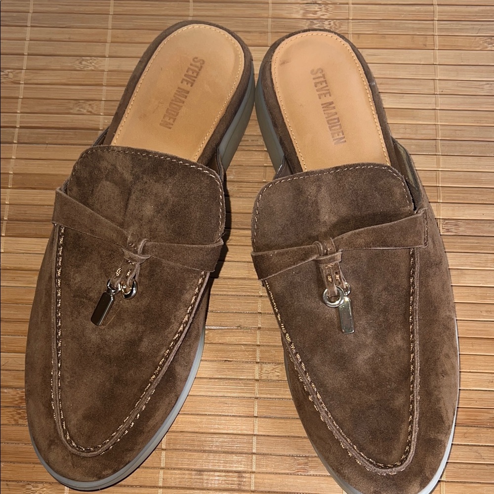 Steve Madden Dark Brown Suede Men's Slip-Ons